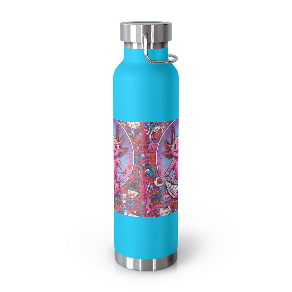 Water Bottle with Axolotl Design, 22oz