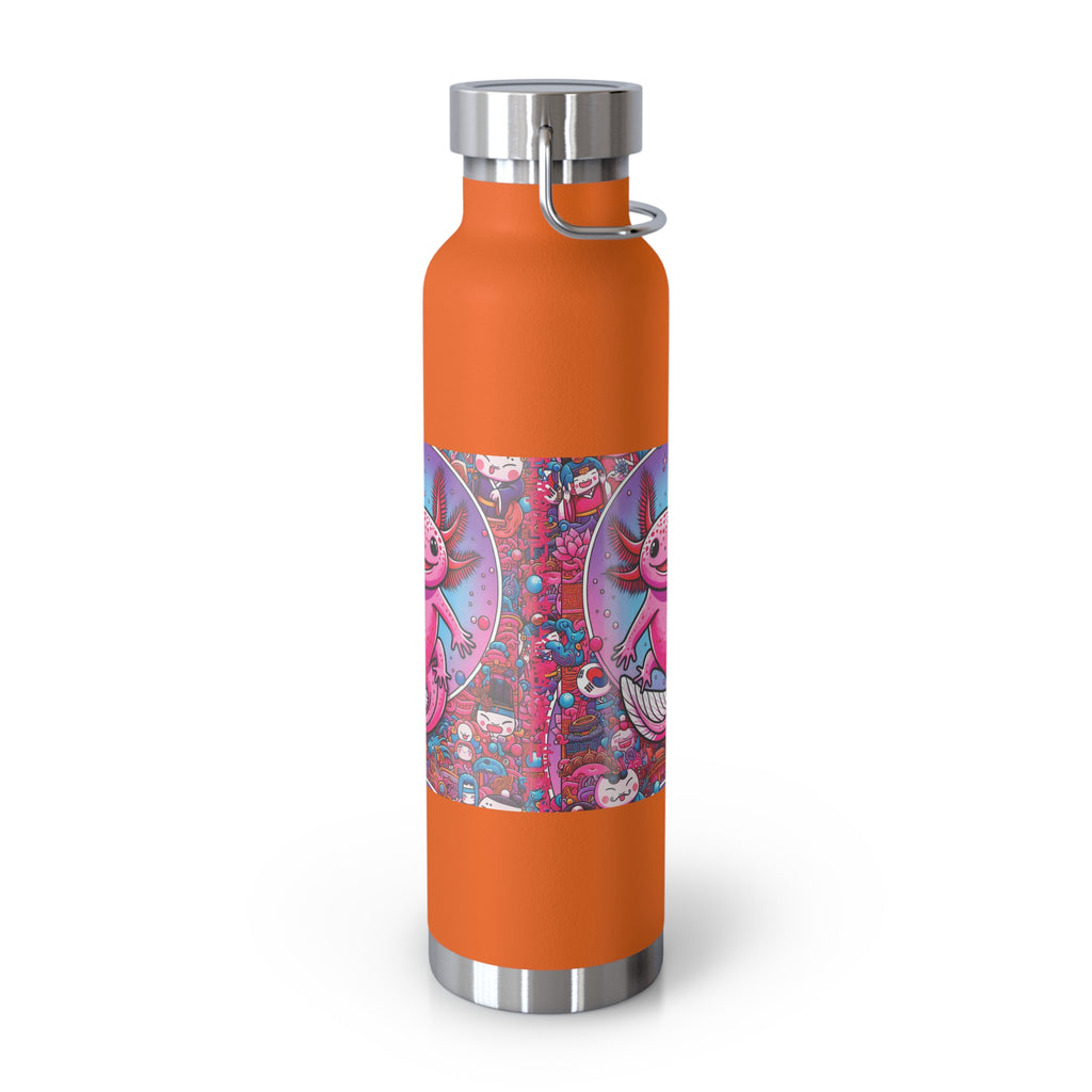 Water Bottle with Axolotl Design, 22oz