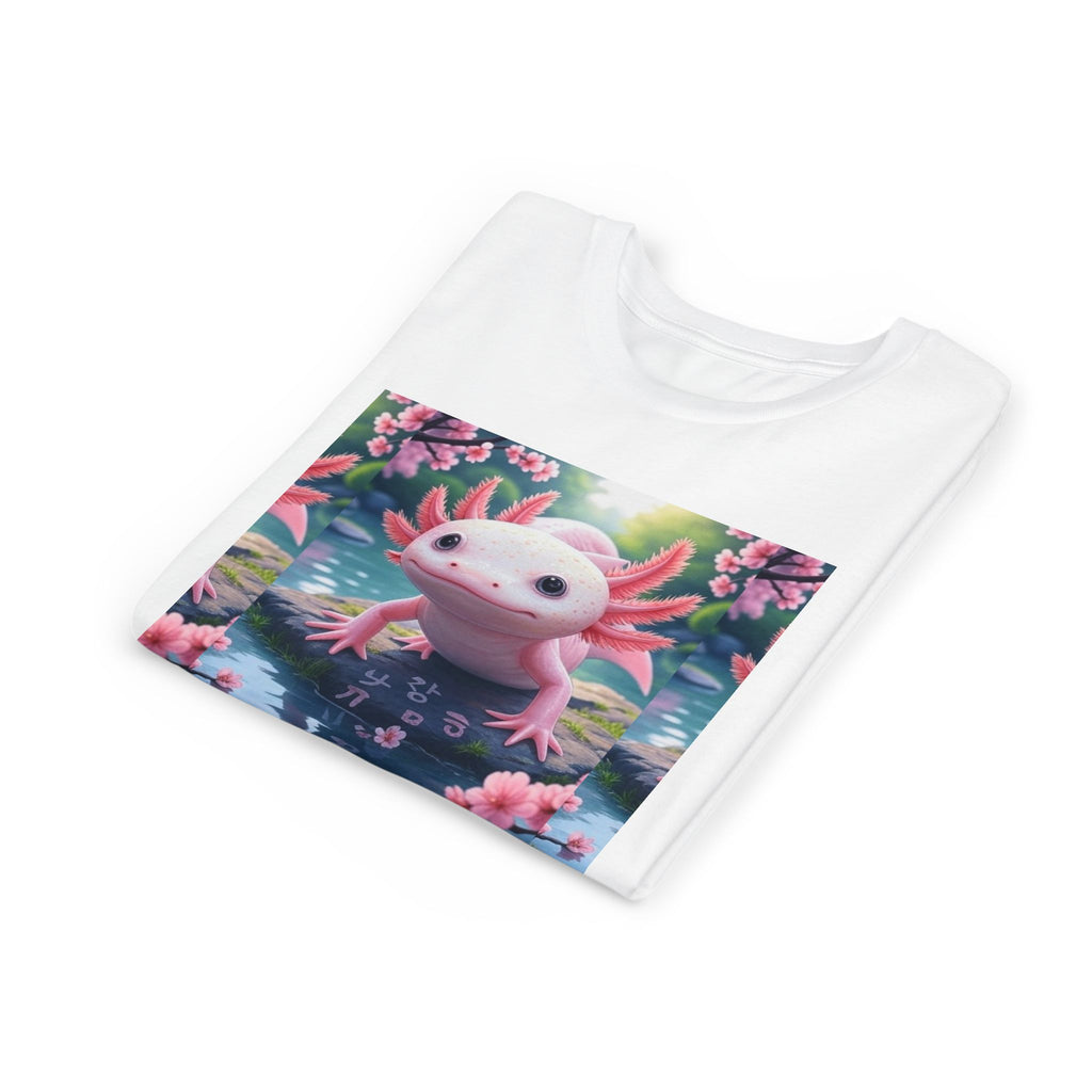 Youth T-Shirt - Cute Manga Axolotl with Korean Words