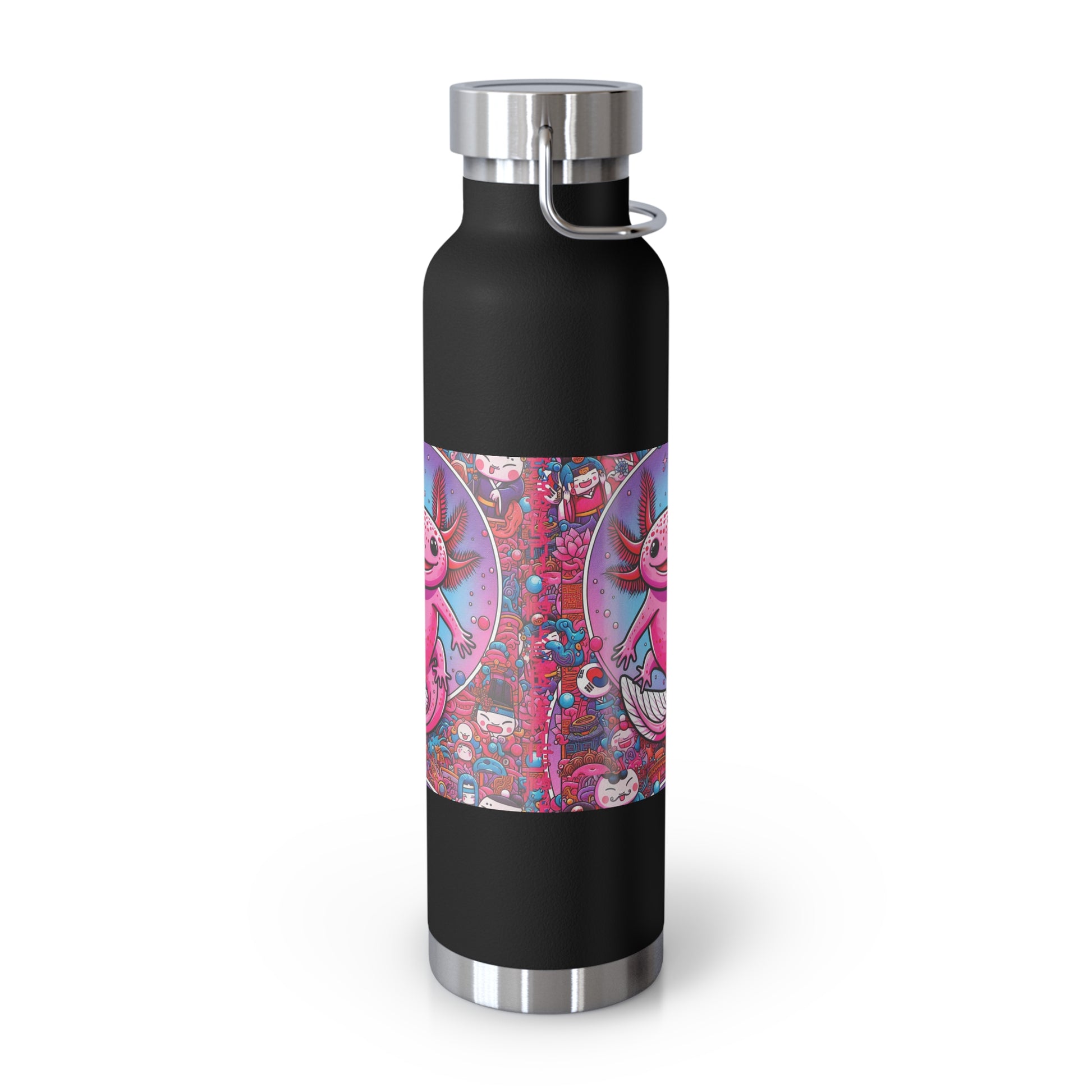 Water Bottle with Axolotl Design, 22oz