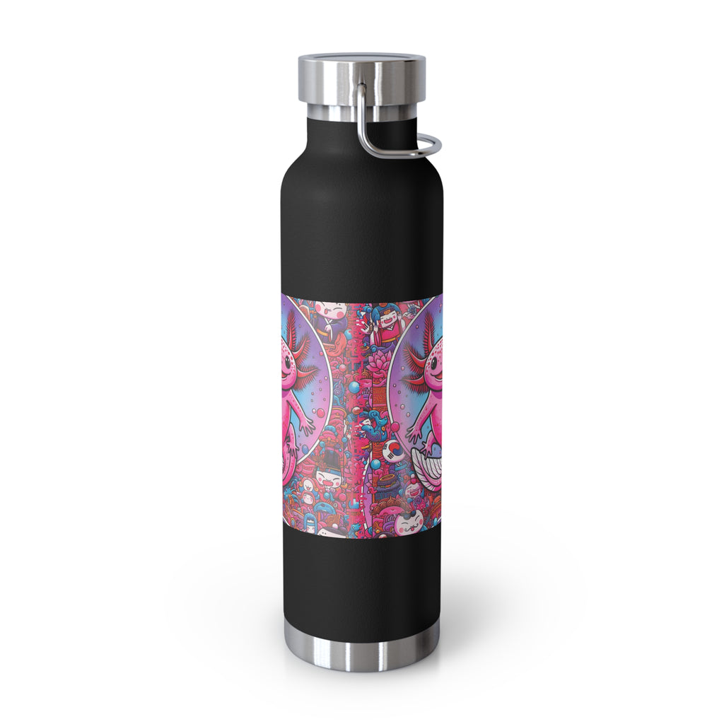 Water Bottle with Axolotl Design, 22oz