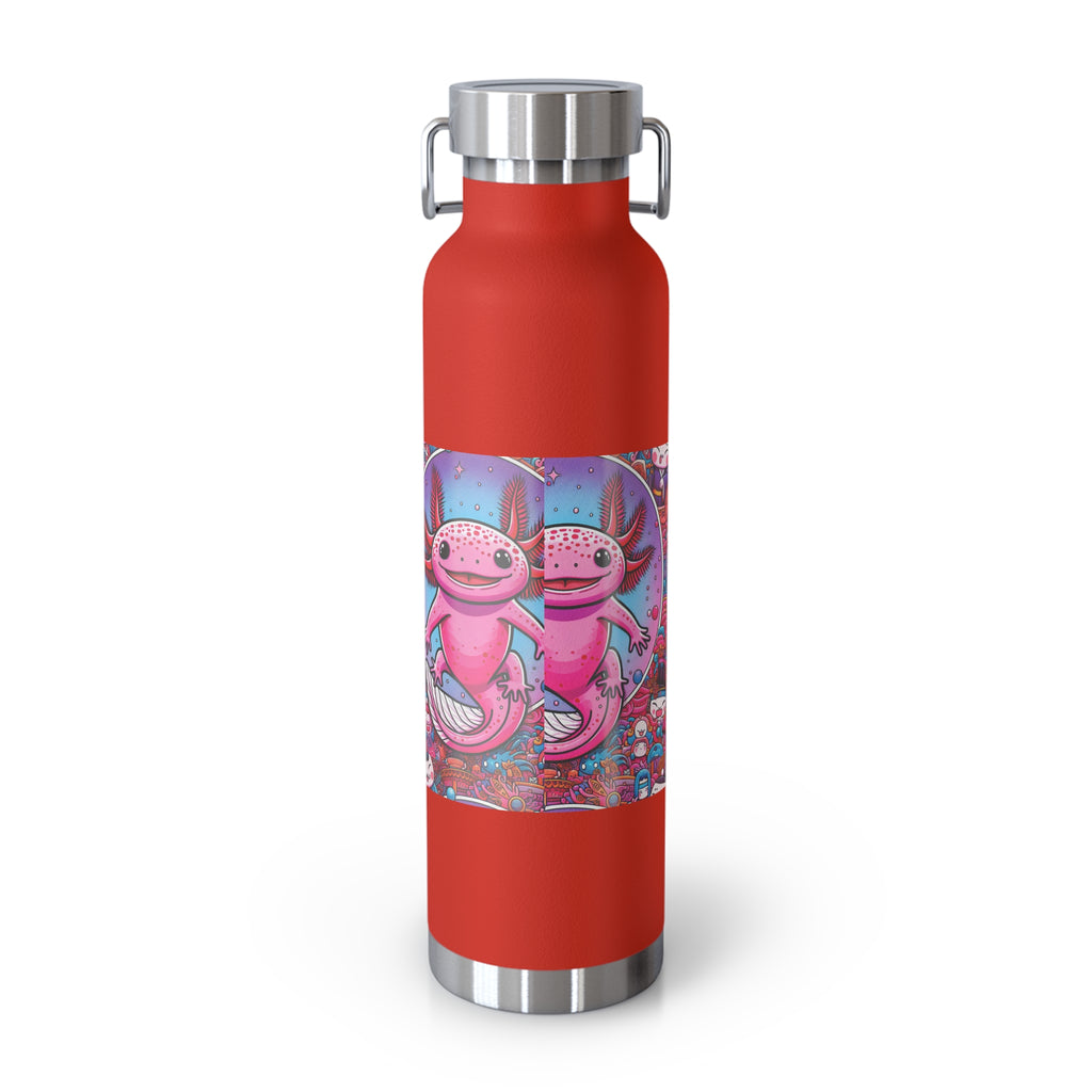 Water Bottle with Axolotl Design, 22oz