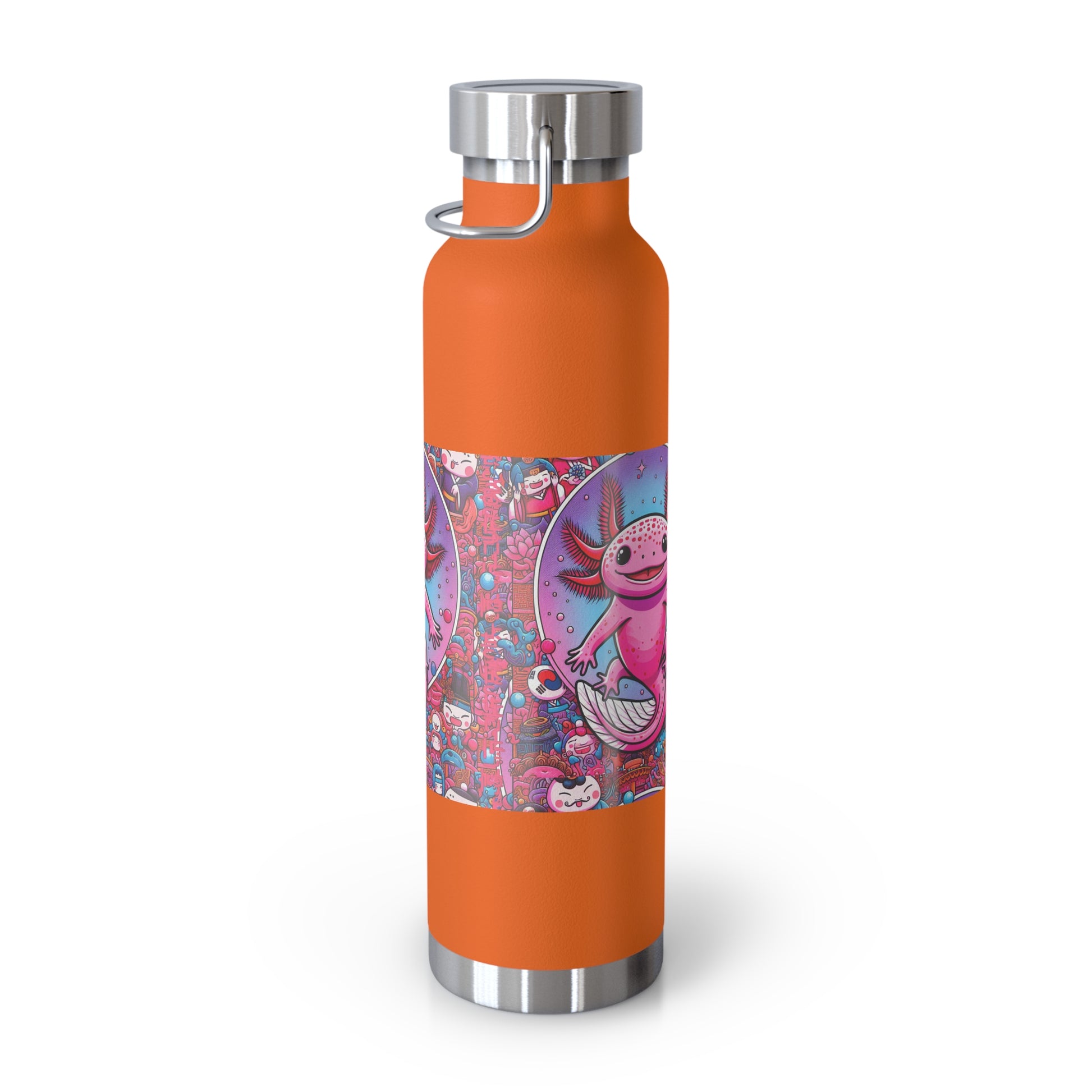 Water Bottle with Axolotl Design, 22oz