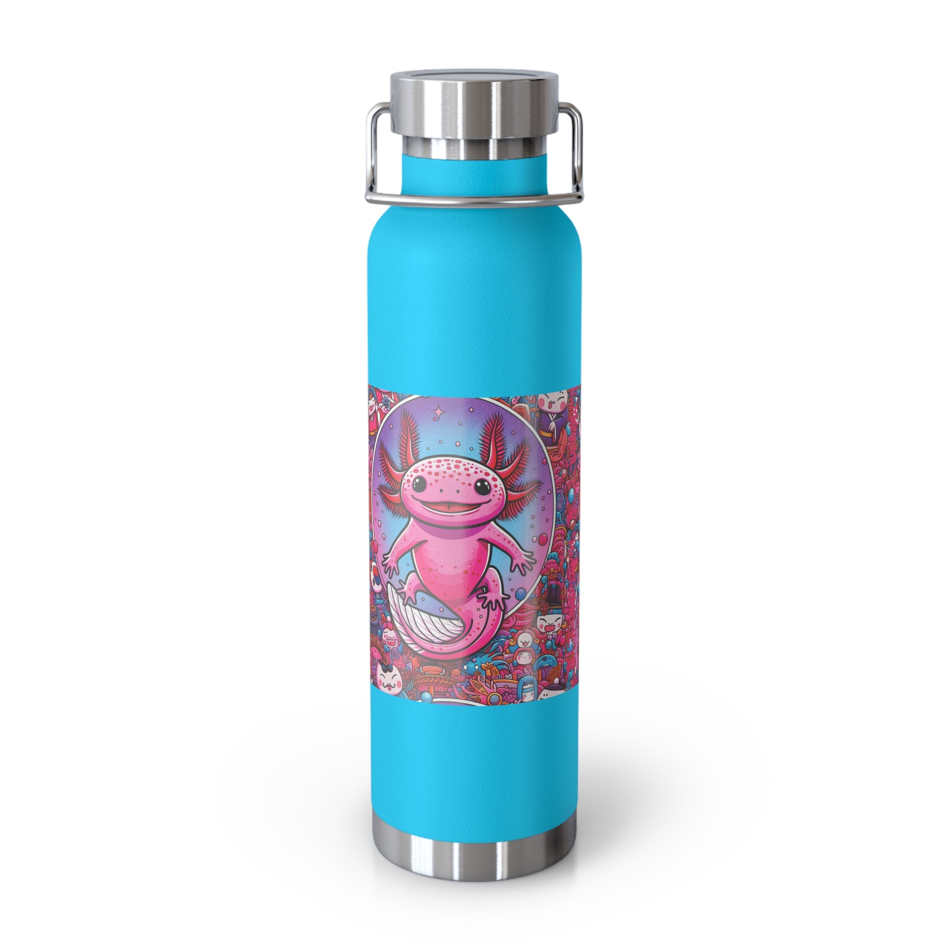 Water Bottle with Axolotl Design, 22oz