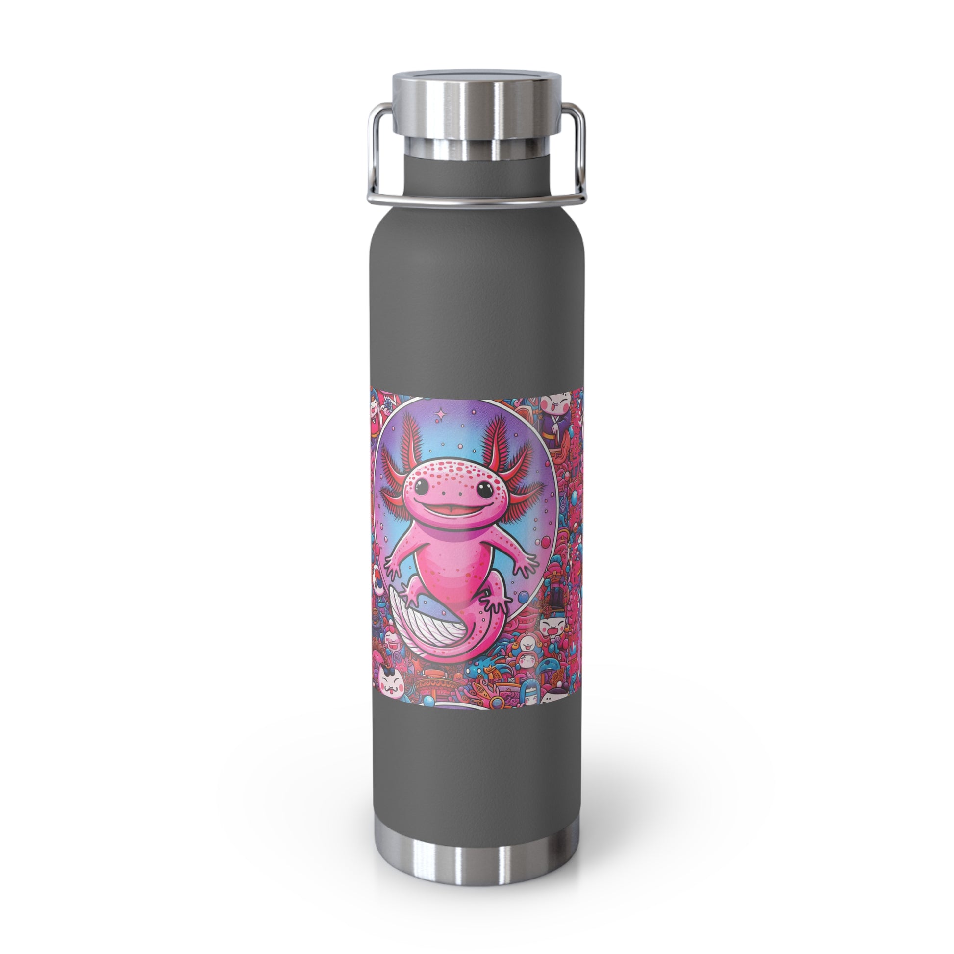 Water Bottle with Axolotl Design, 22oz