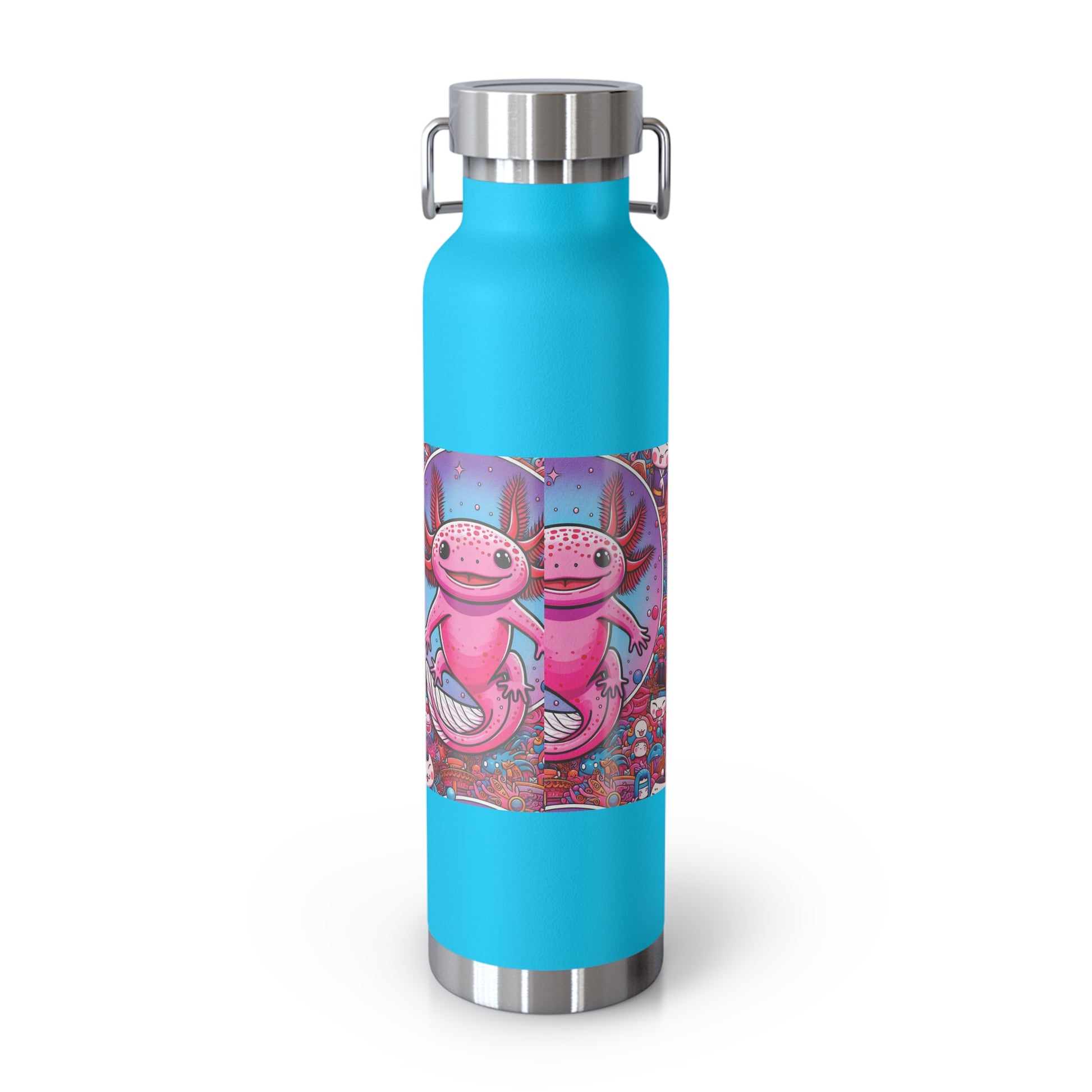Water Bottle with Axolotl Design, 22oz