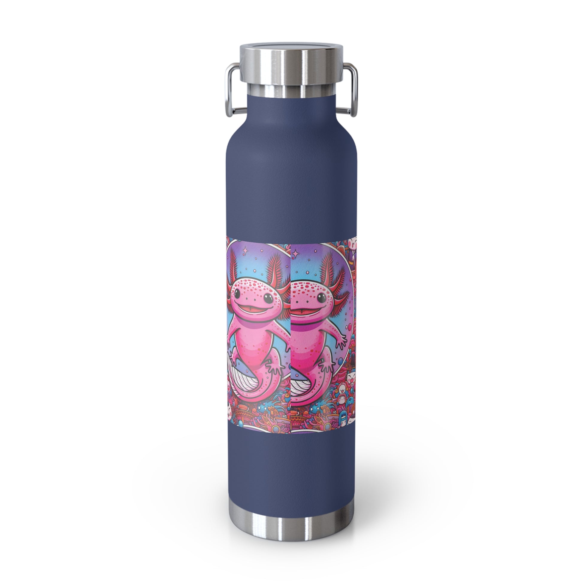 Water Bottle with Axolotl Design, 22oz