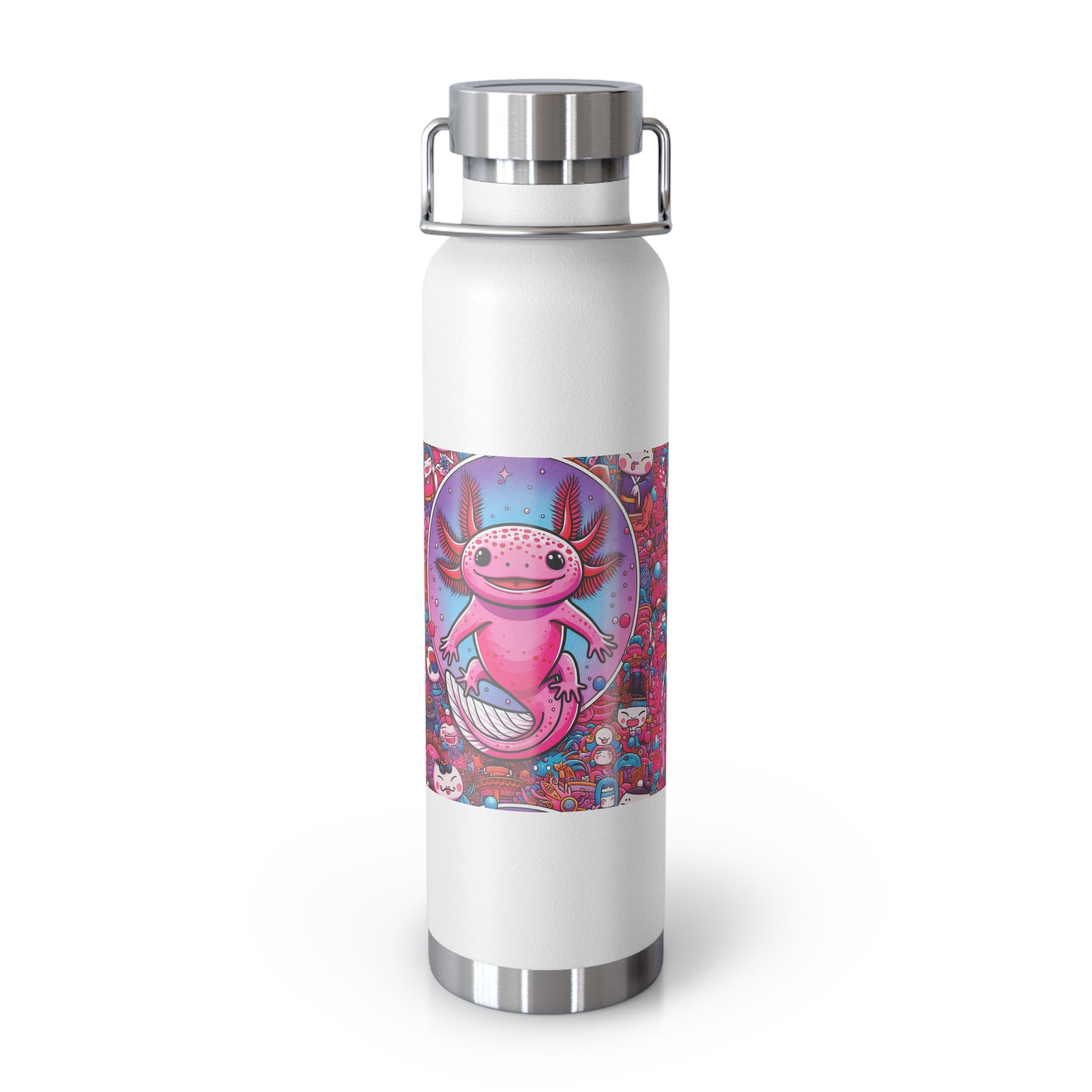 Water Bottle with Axolotl Design, 22oz