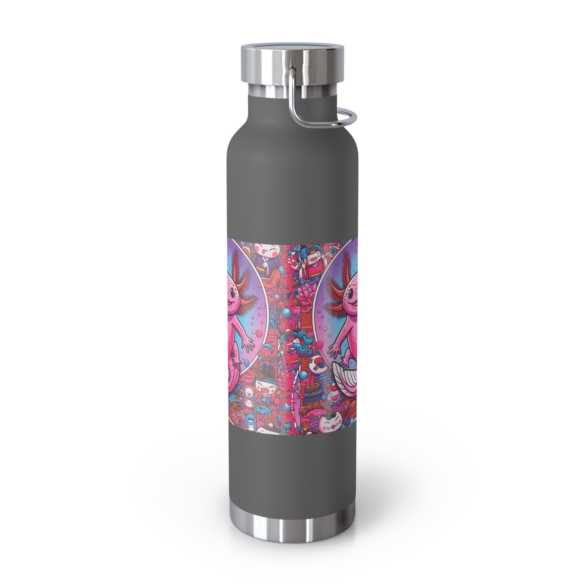 Water Bottle with Axolotl Design, 22oz