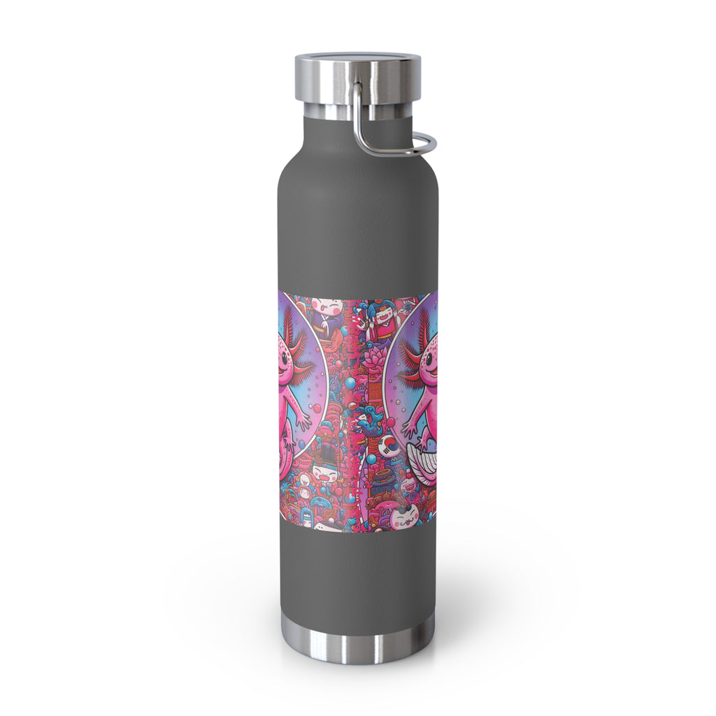 Water Bottle with Axolotl Design, 22oz