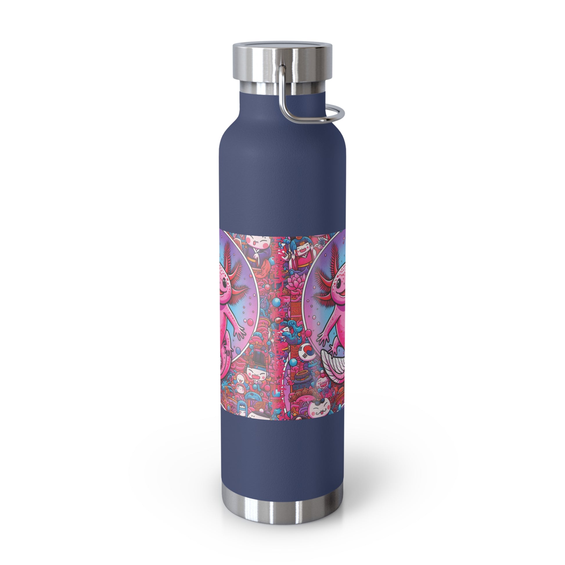 Water Bottle with Axolotl Design, 22oz