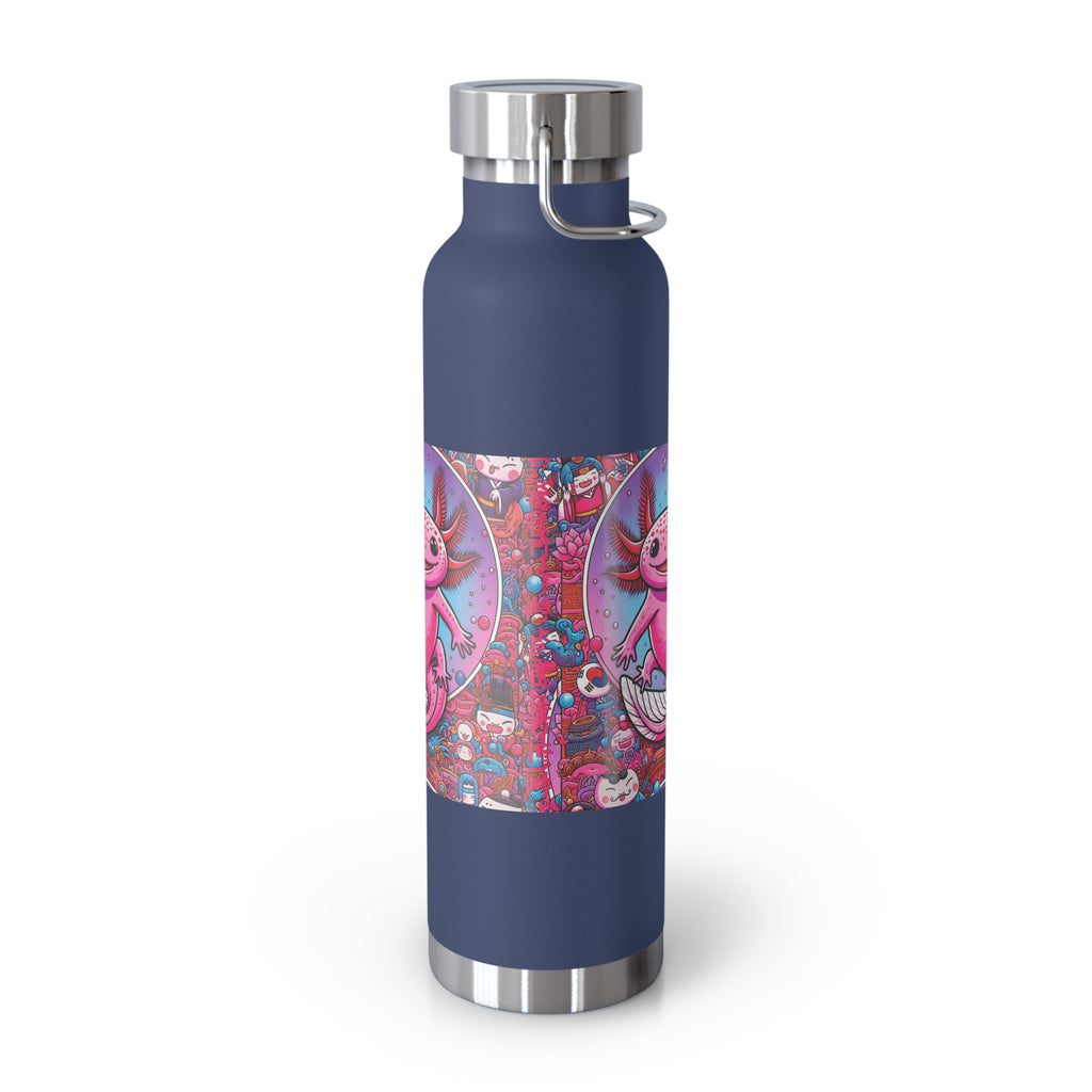 Water Bottle with Axolotl Design, 22oz