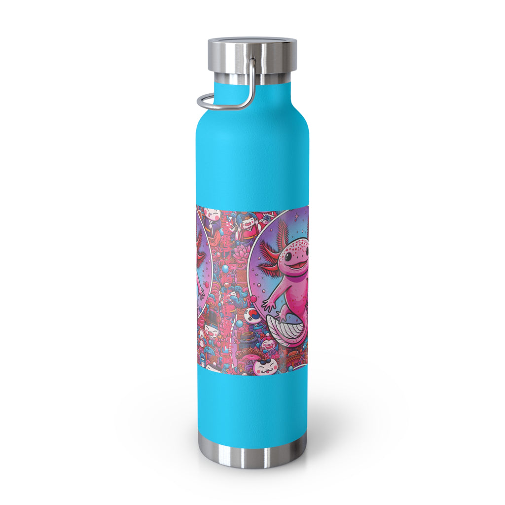 Water Bottle with Axolotl Design, 22oz