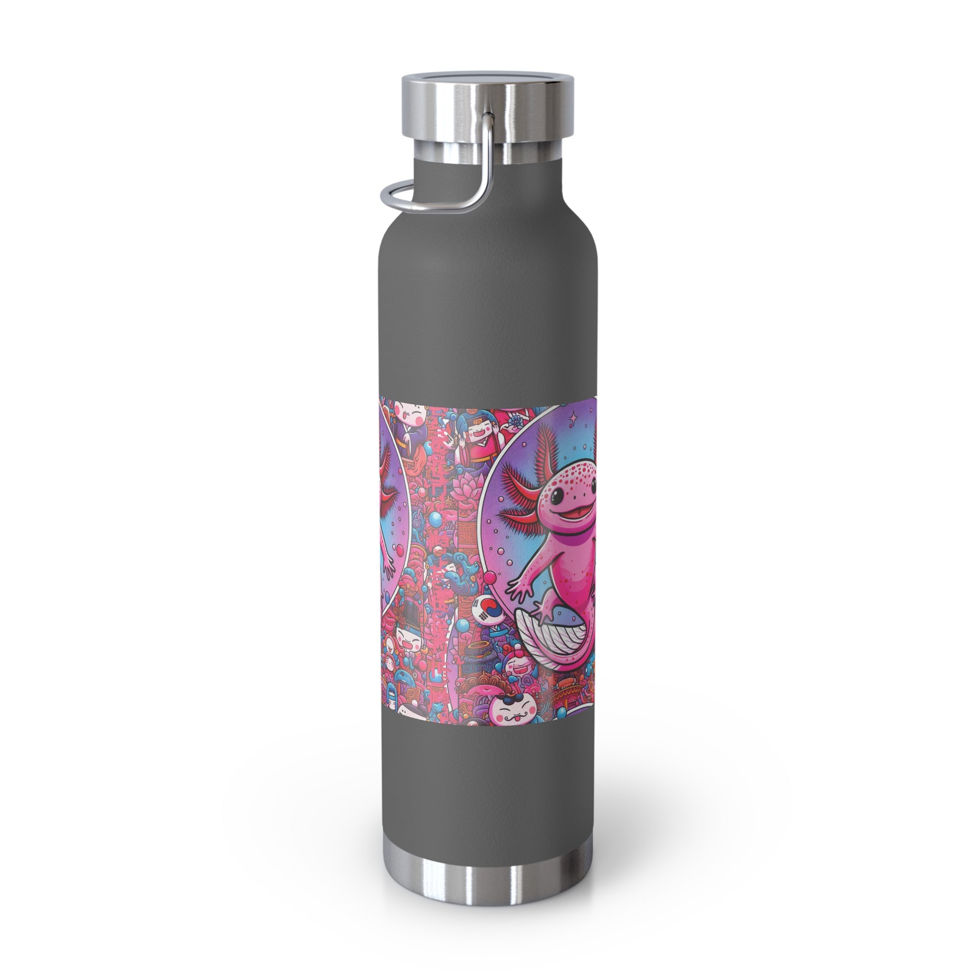 Water Bottle with Axolotl Design, 22oz