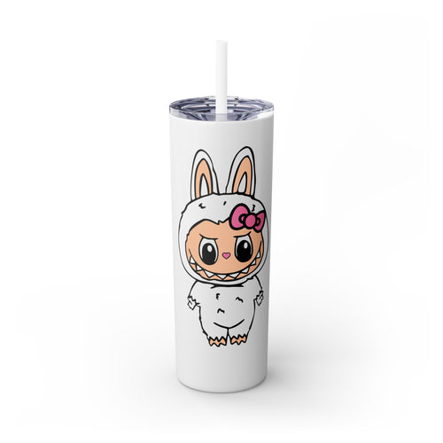 Cute Labubu Hello Kitty 20oz Skinny Tumbler with Straw, Adorable Drinkware, Kids Gift, Sunmer, Party Favor, Fun Design