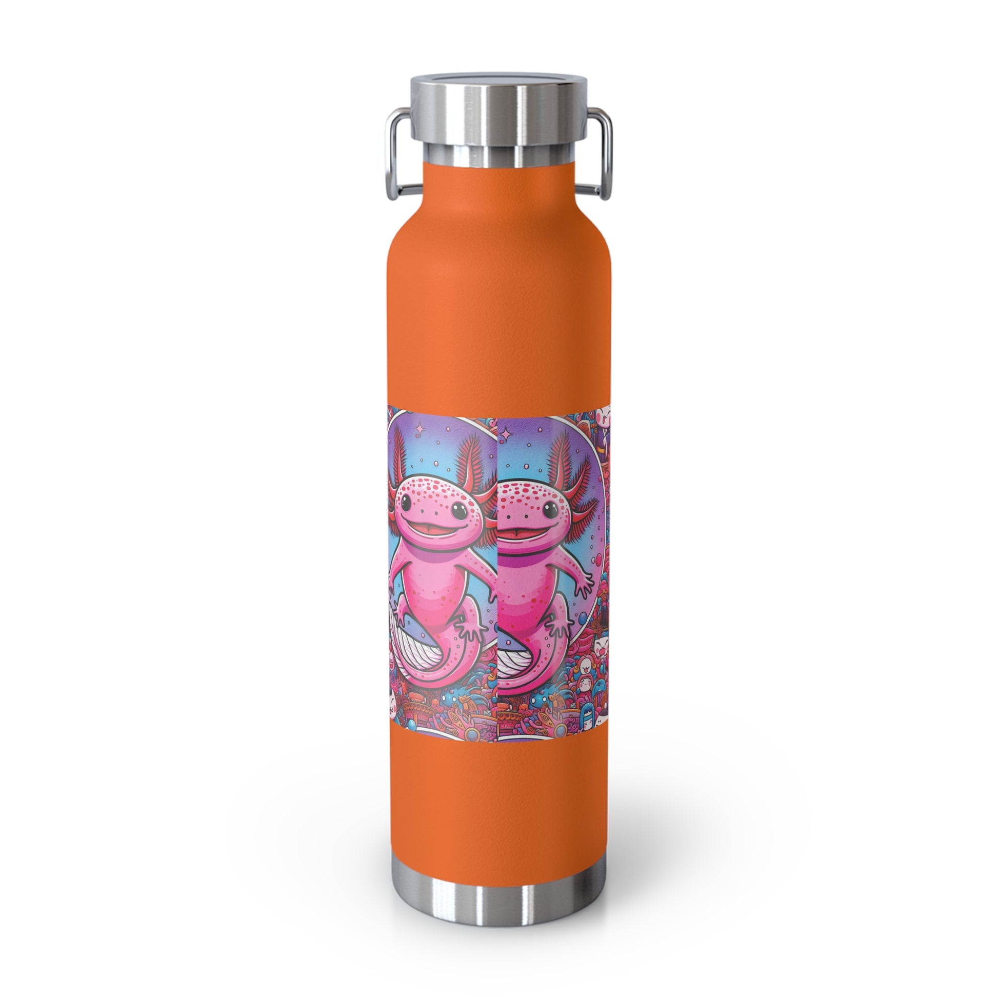 Water Bottle with Axolotl Design, 22oz