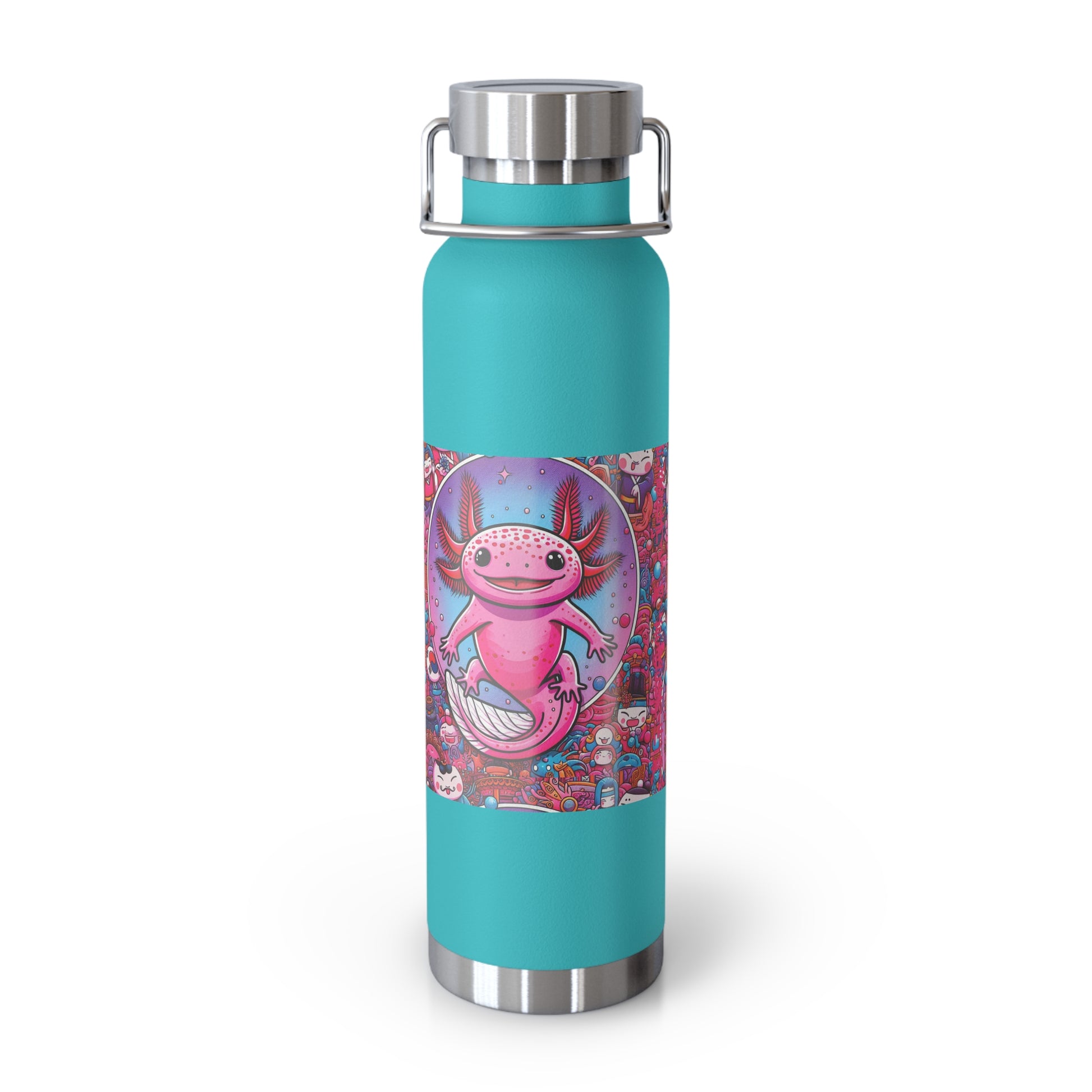 Water Bottle with Axolotl Design, 22oz