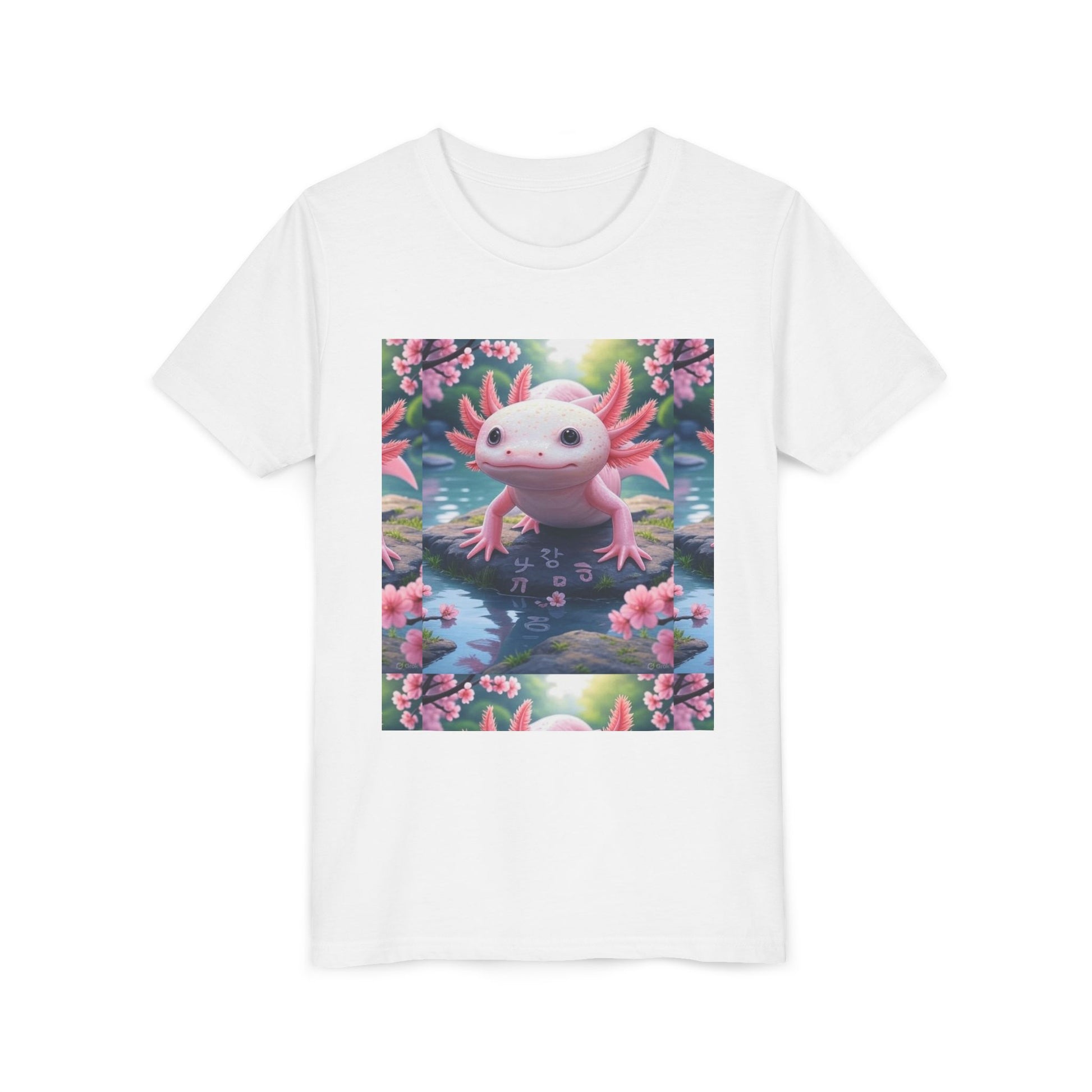 Youth T-Shirt - Cute Manga Axolotl with Korean Words