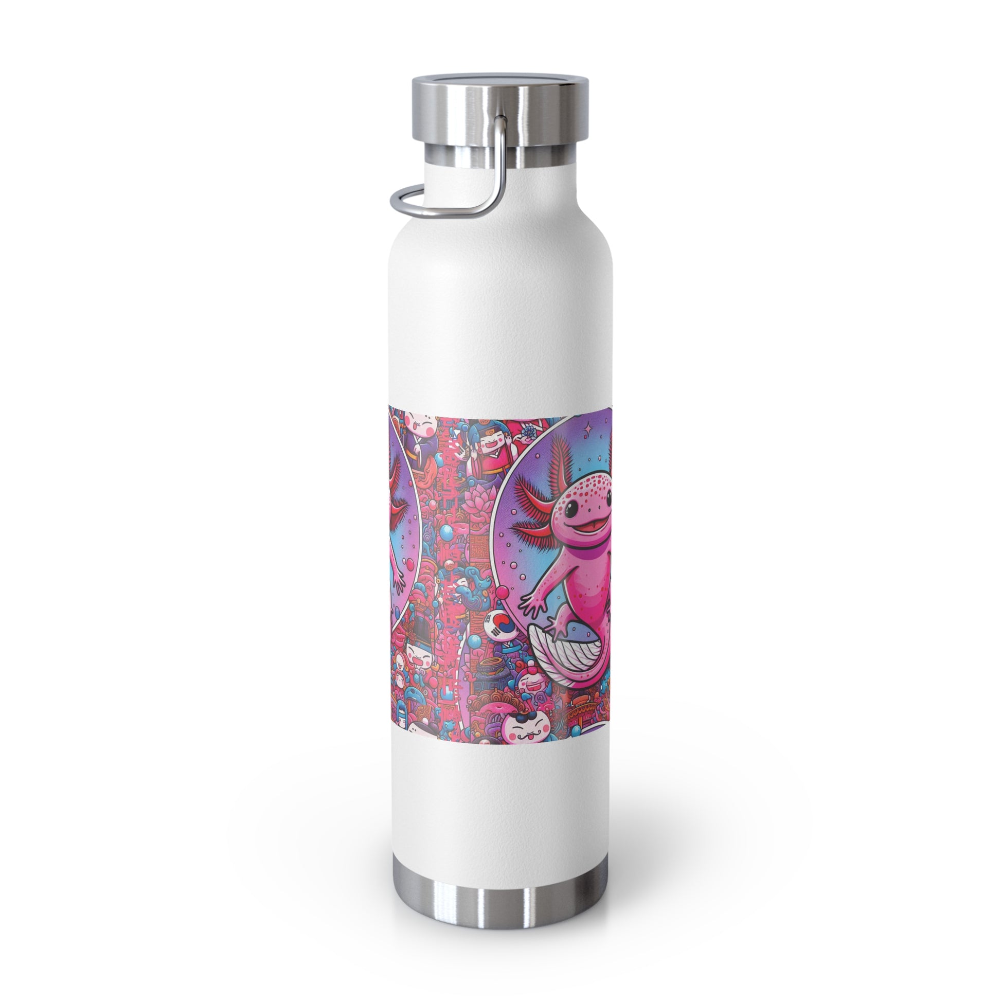 Water Bottle with Axolotl Design, 22oz