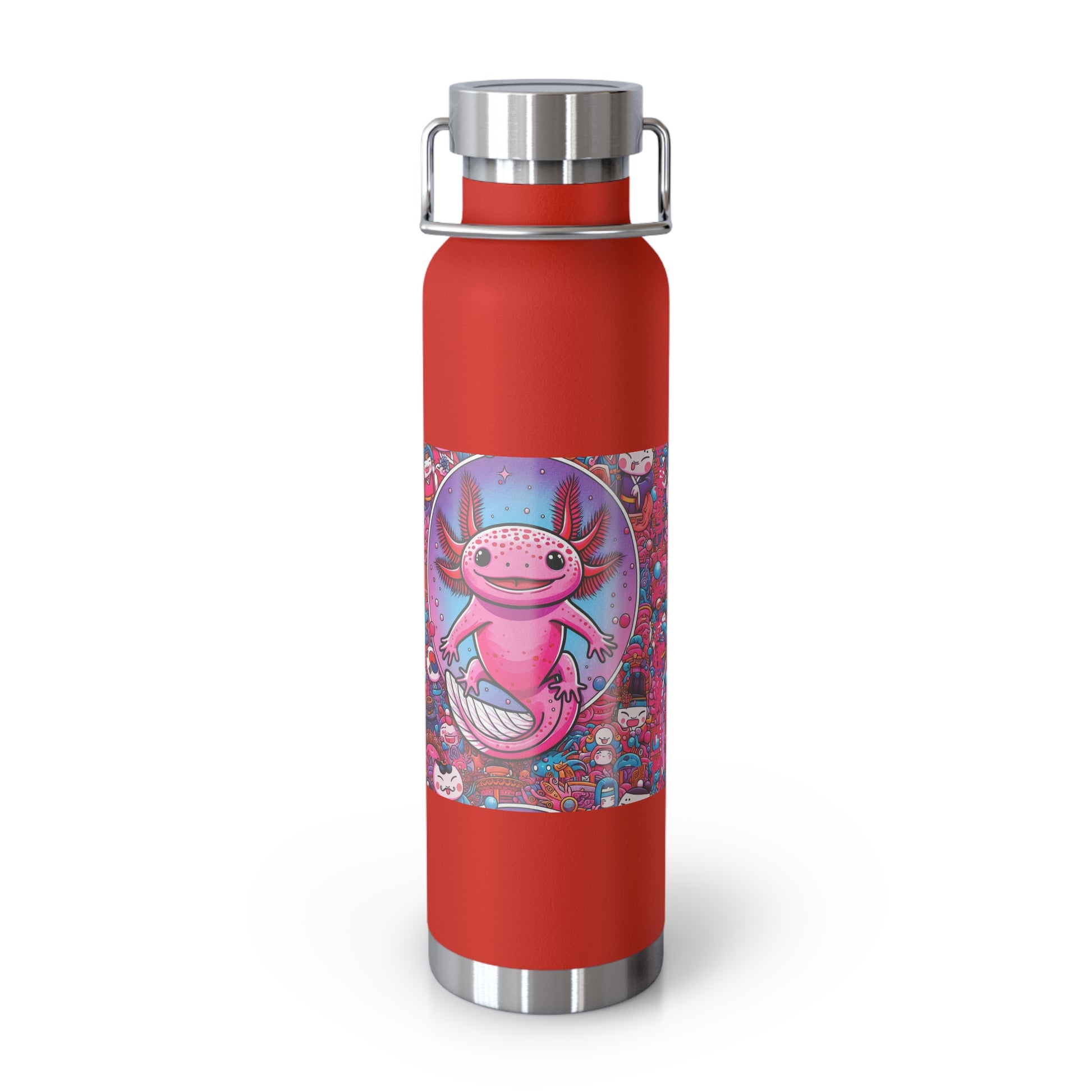Water Bottle with Axolotl Design, 22oz