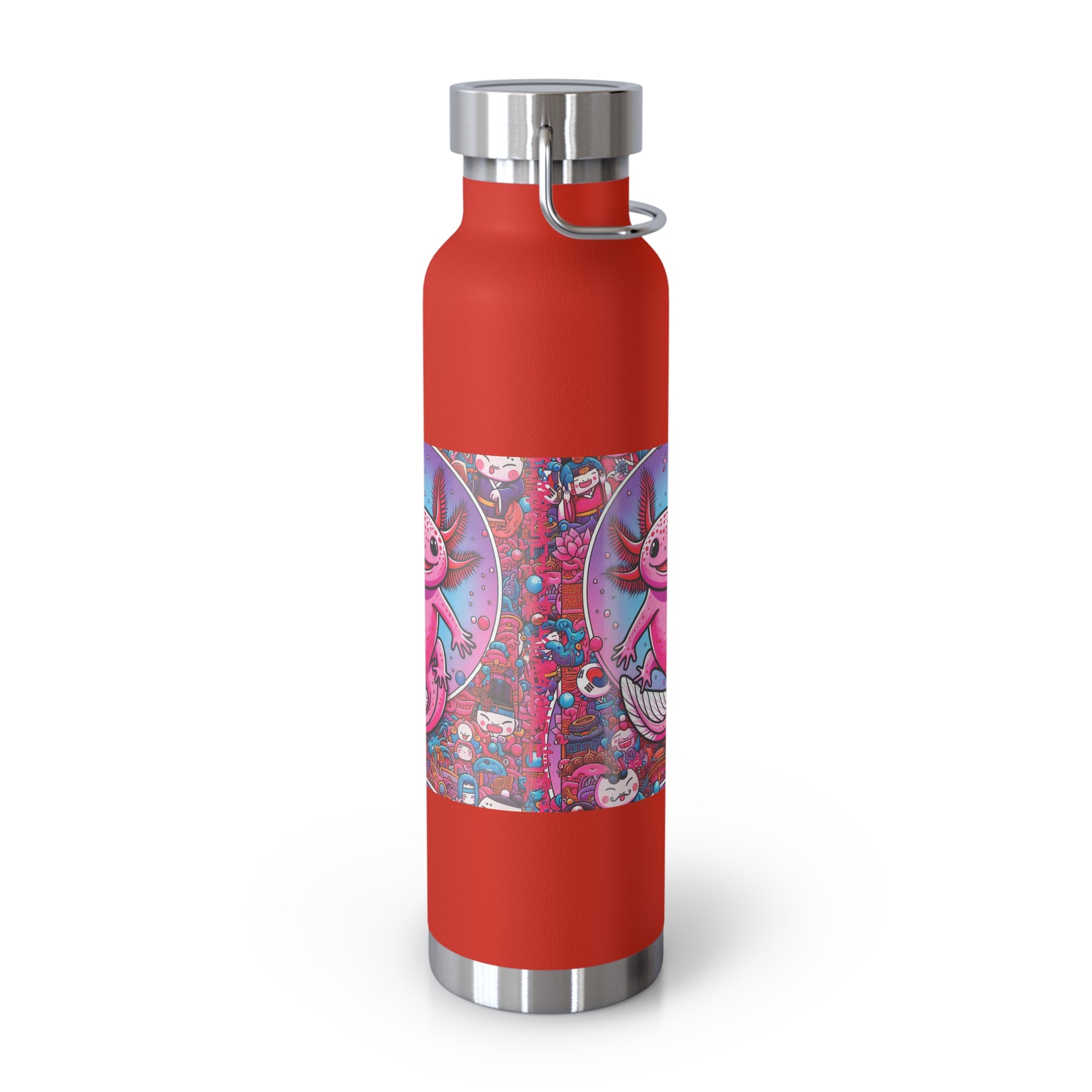 Water Bottle with Axolotl Design, 22oz