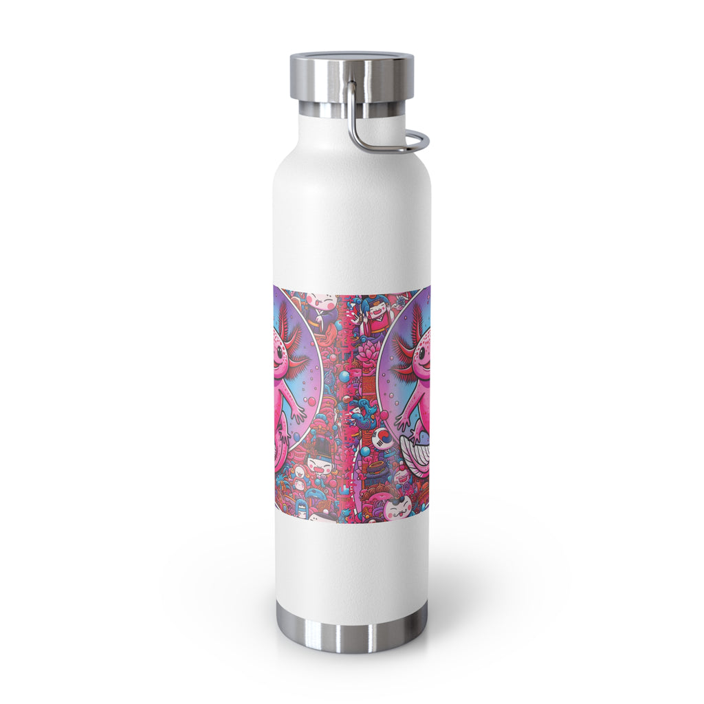 Water Bottle with Axolotl Design, 22oz