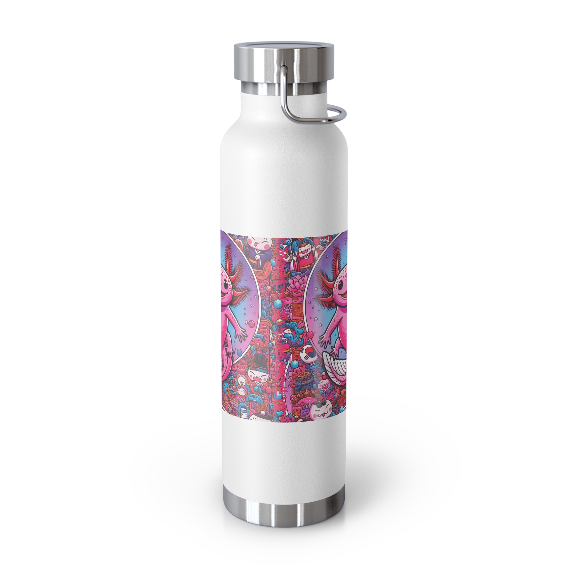 Water Bottle with Axolotl Design, 22oz
