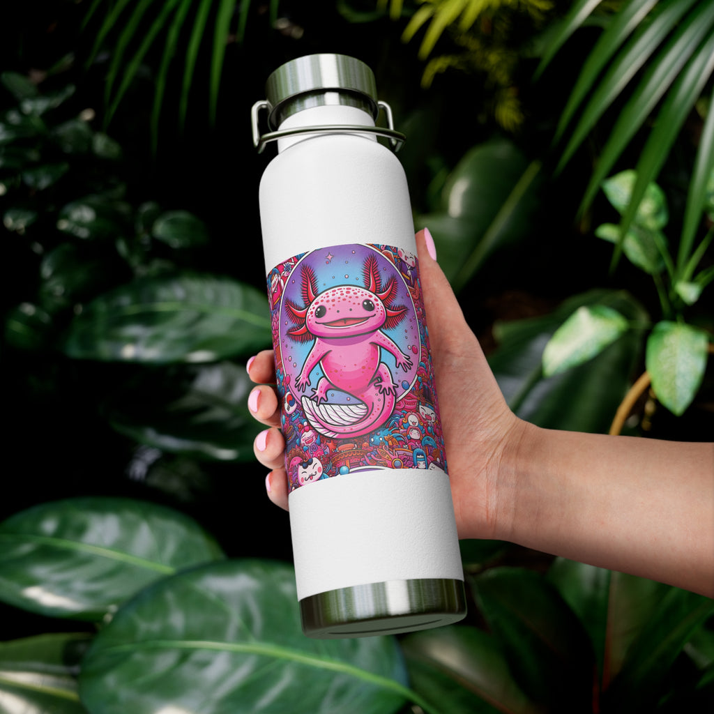 Water Bottle with Axolotl Design, 22oz