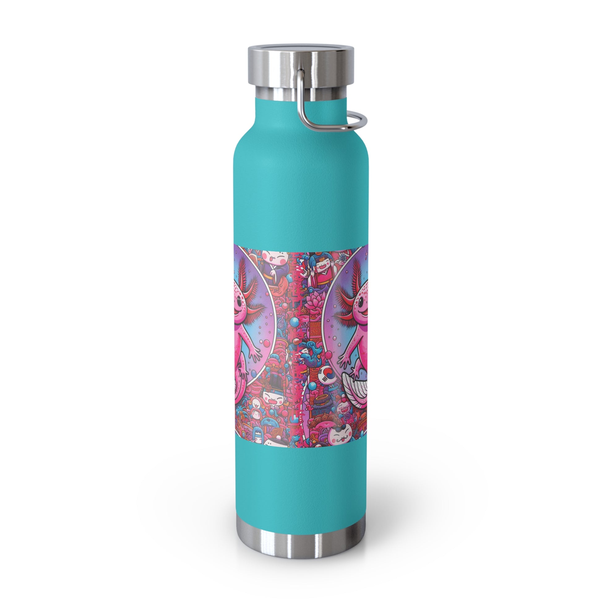 Water Bottle with Axolotl Design, 22oz