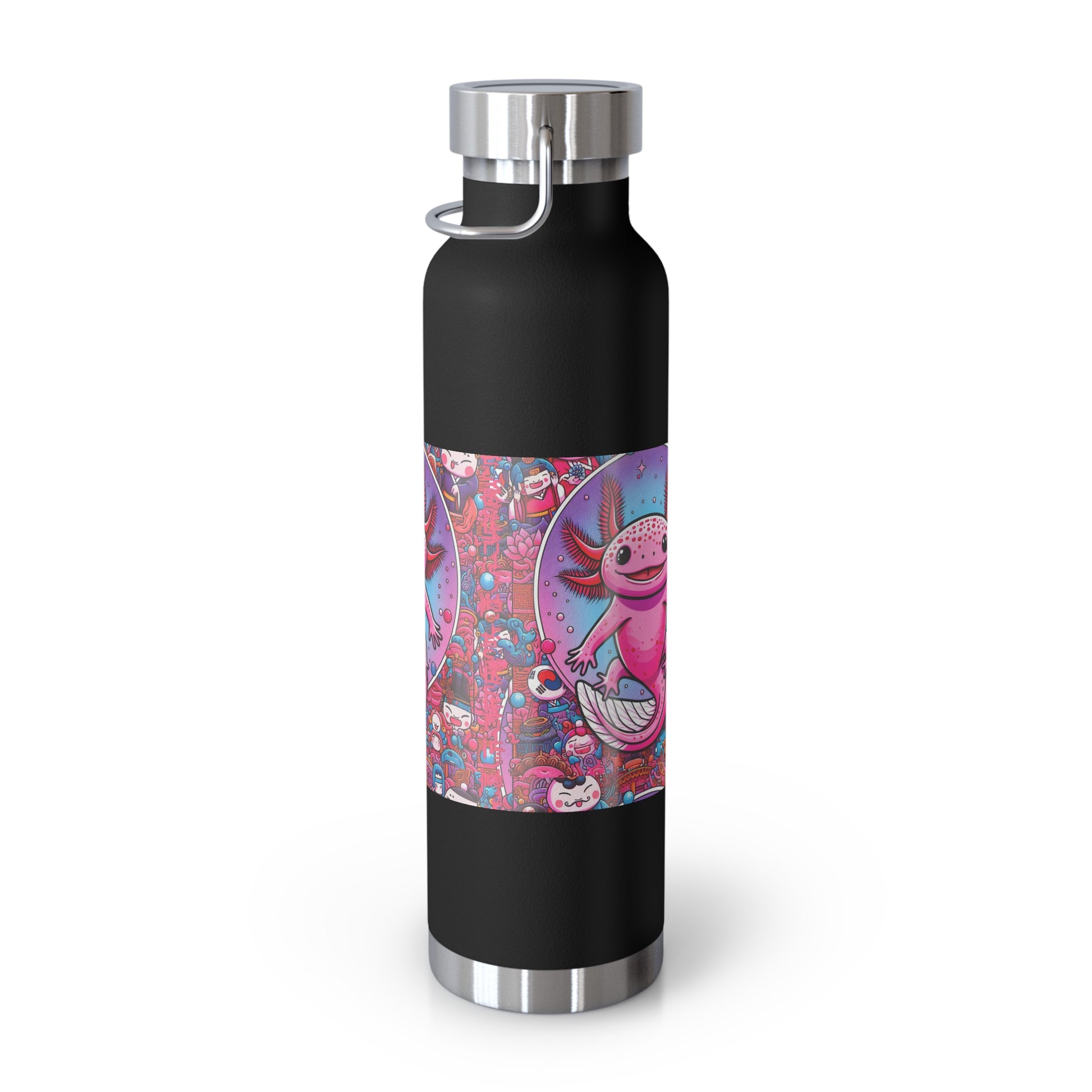 Water Bottle with Axolotl Design, 22oz