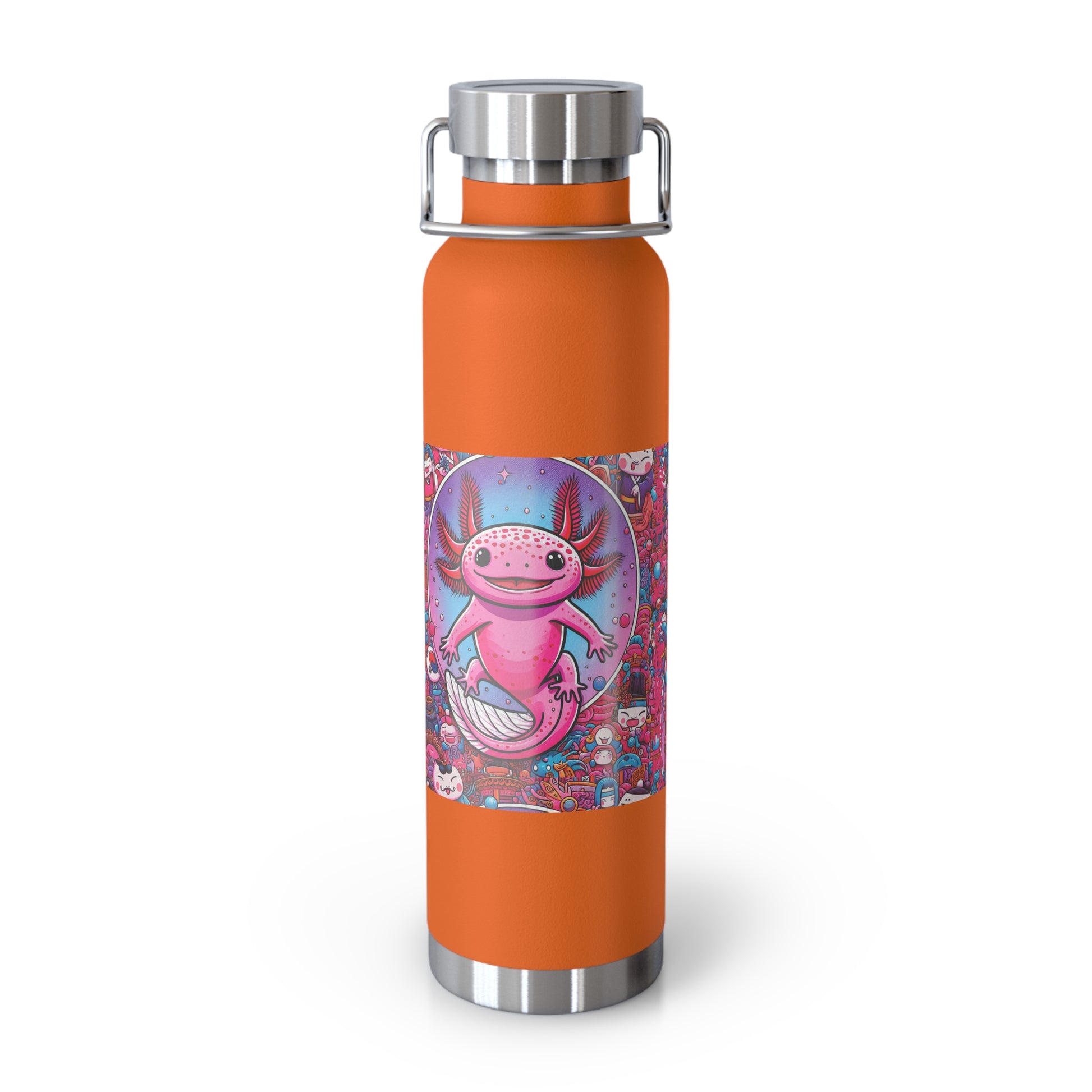 Water Bottle with Axolotl Design, 22oz