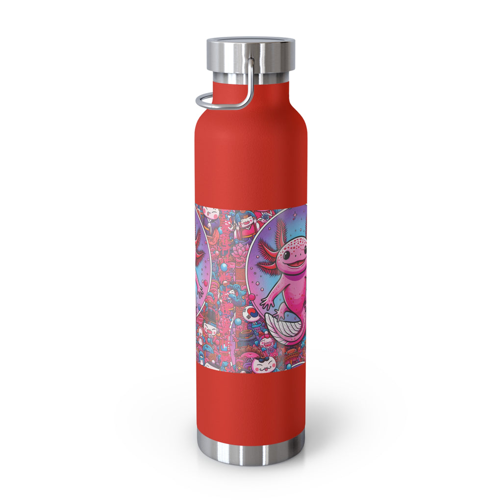 Water Bottle with Axolotl Design, 22oz