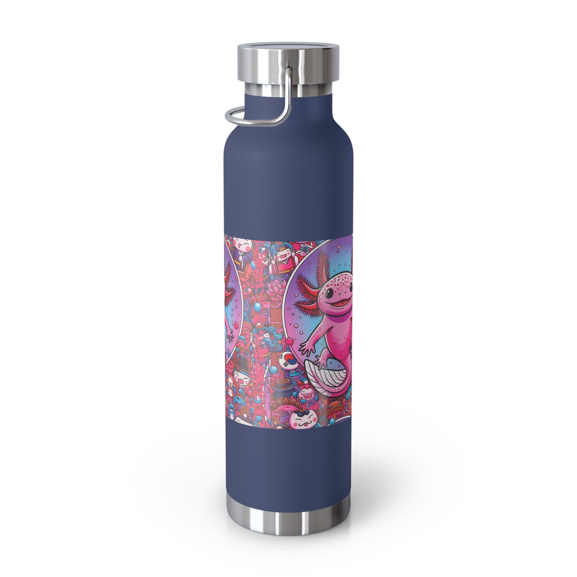 Water Bottle with Axolotl Design, 22oz