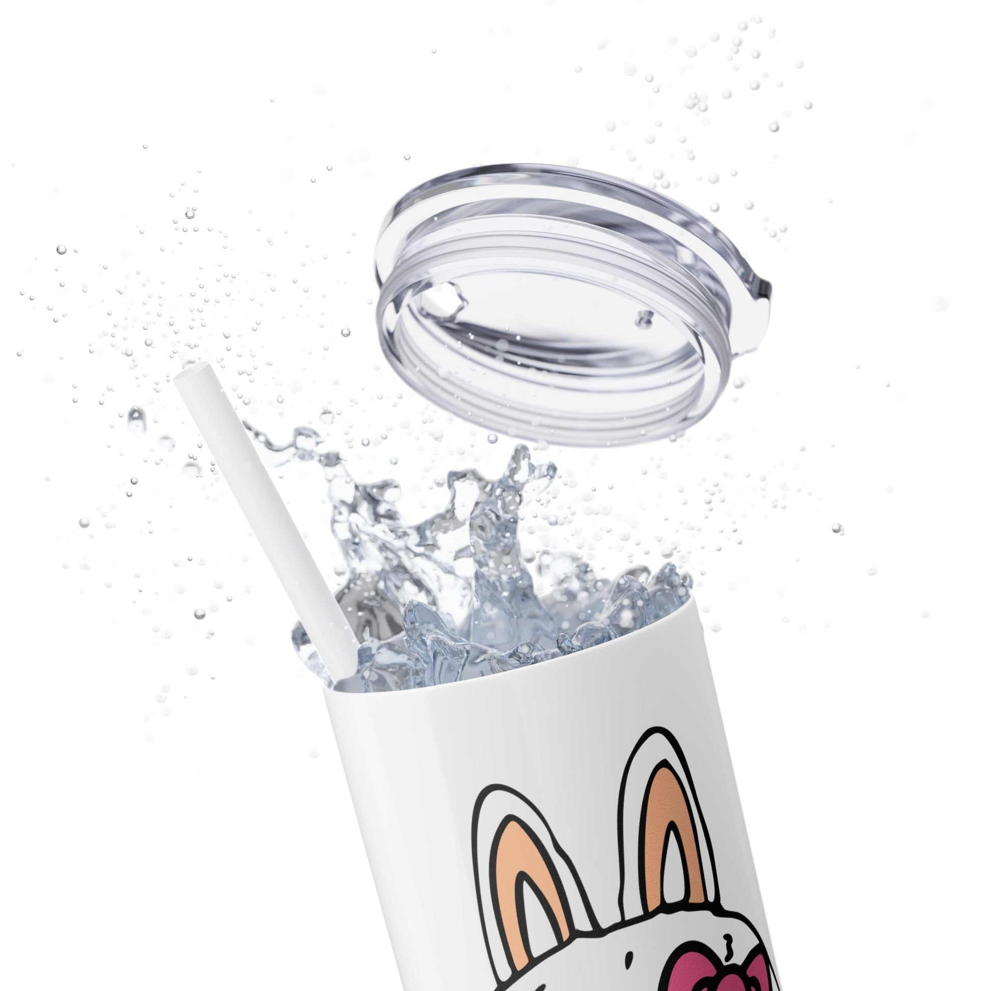 Cute Labubu Hello Kitty 20oz Skinny Tumbler with Straw, Adorable Drinkware, Kids Gift, Sunmer, Party Favor, Fun Design